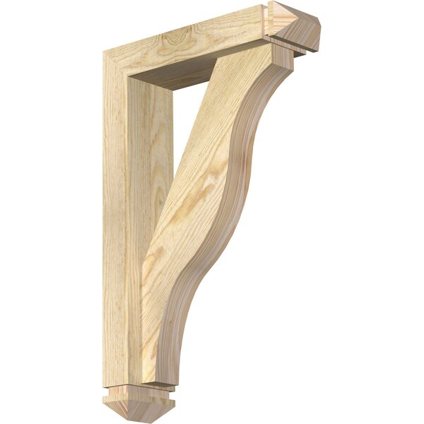 Ekena Millwork Funston Arts and Crafts Rough Sawn Bracket w/ Offset Brace, Douglas Fir, 4"W x 14"D x 22"H BKT0402X14X22FST03RDF - main
